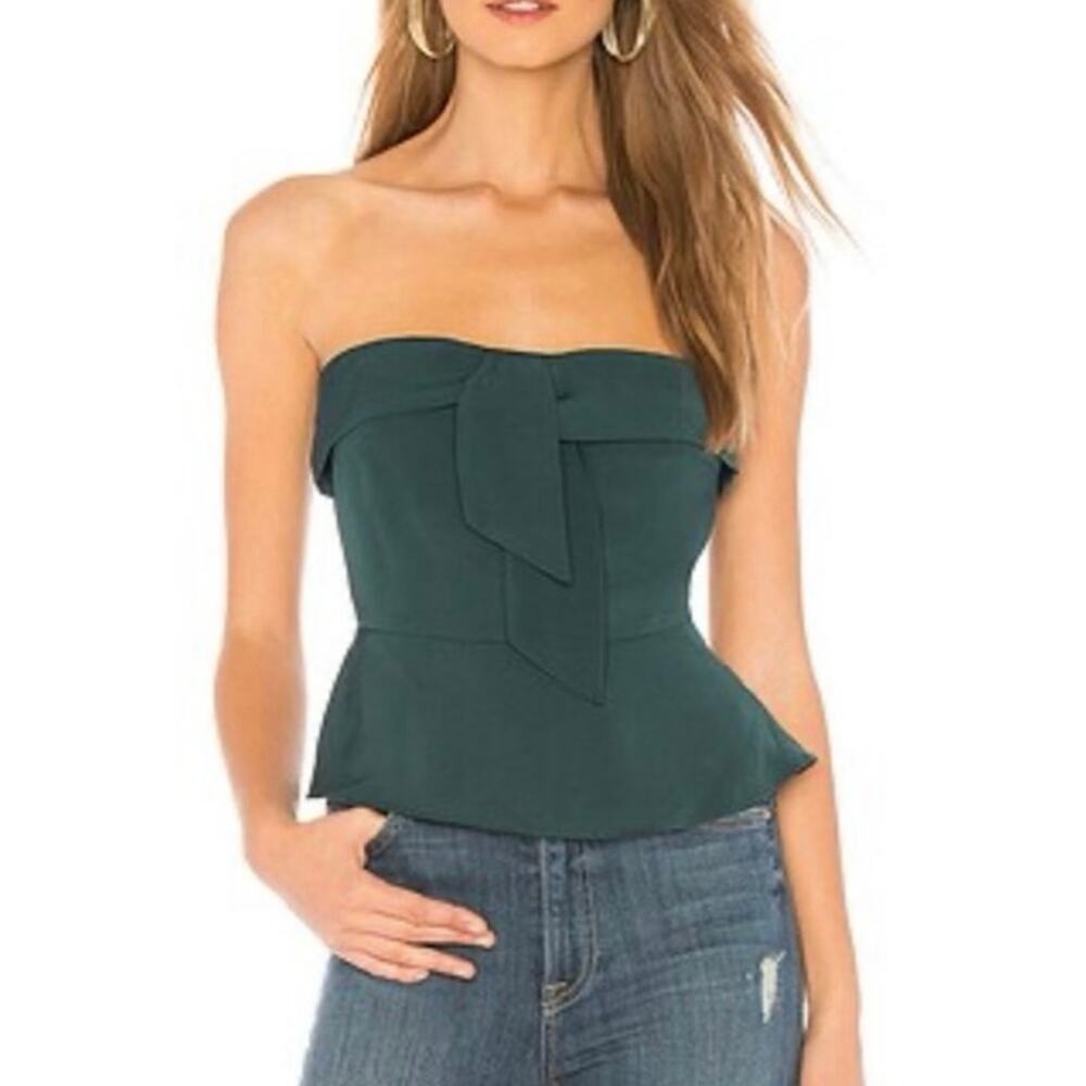 Superdown Revolve Lilly Peplum Top in Emerald Green size medium